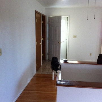 Interior half walls to Oak handrail conversion