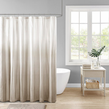 Madison Park Ara Embossed Ombre Shower Curtain, Grey, Taupe