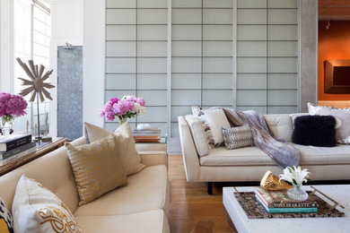 Inspiration for a contemporary living room remodel in New York