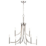 Maxim Lighting - Maxim Lighting Lyndon - 9 Light Chandelier, Satin Nickel Finish - This transitional style chandelier collection featLyndon 9 Light Chand Satin Nickel *UL Approved: YES Energy Star Qualified: n/a ADA Certified: n/a  *Number of Lights: Lamp: 9-*Wattage:60w E12 Candelabra Base bulb(s) *Bulb Included:No *Bulb Type:E12 Candelabra Base *Finish Type:Satin Nickel
