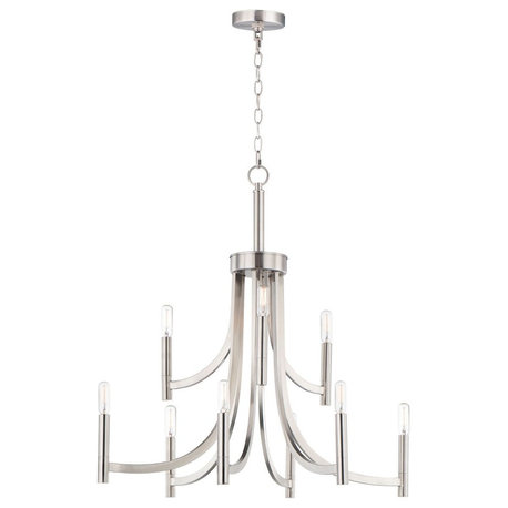 Maxim Lighting Lyndon - 9 Light Chandelier, Satin Nickel Finish