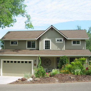 Two-story modern craftsman in existing residential neighborhood