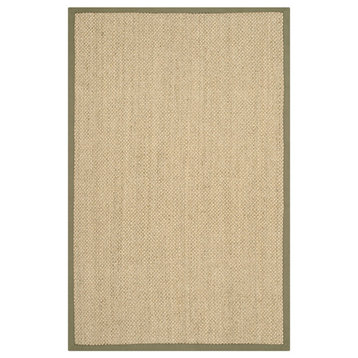 Safavieh Natural Fiber Collection NF443 Rug, Natural/Green, 5' X 8'