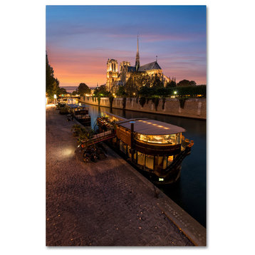 Mathieu Rivrin 'Sunset in Notre Dame de Paris' Canvas Art, 30x47