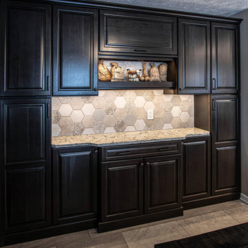 White Kitchen with Cherry Slate Coffee Bar