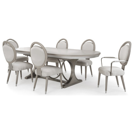 Eclipse 7-Piece Oval Dining Room Set, Moonlight Gray