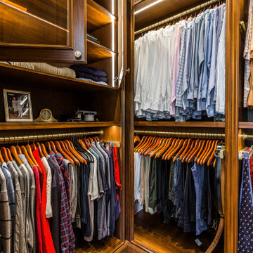 Masculine walk in closet