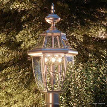 Luxury Colonial Silver Outdoor Post Light, Large, UQL1151, Cambridge Collection