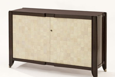 Cabinet in Palmwood, Shagreen and Pewter