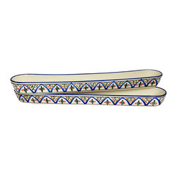 Stoneware Olive Boat (Set of 2) &ndash; Tabarka, by Le Souk Ceramique - Products