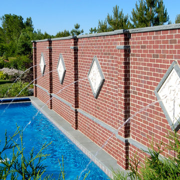 Long Grove, IL Swimming Pool with Raised Wall Water Feature