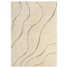 Modway Jubilant 5' x 8' Abstract Swirl Shag Area Rug in Cream