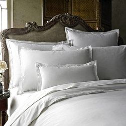 "Fiesole White" Percale Sheets & Bedding by Kassatex - Sheet And Pillowcase Sets