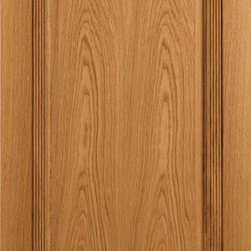 Homestead Doors, Inc - Solid Oak 1-Panel Wood Door with Fluted Trim and Rosettes - Interior Doors