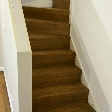 Engineerd Oak Floor Installation and Stair cladding Notting Hill, London
