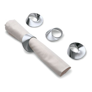 Dasher Deer Napkin Rings Silver Set of 6
