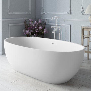 Aquatica Corelia-Wht™ Freestanding Solid Surface Bathtub