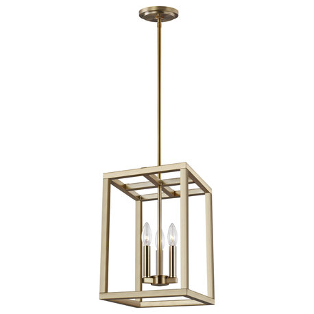 Moffet Street Small 3-Light Hall/Foyer, Satin Brass