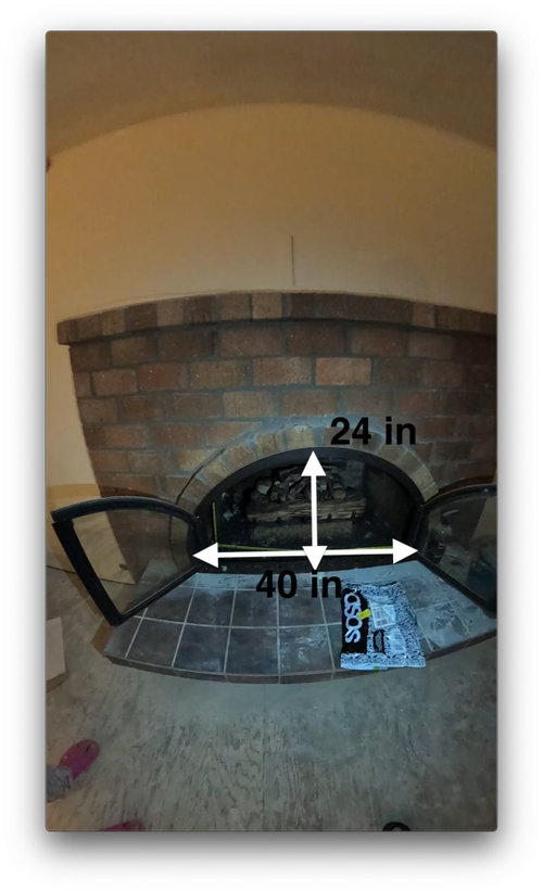 Remodel arch brick fireplace to fit gas insert