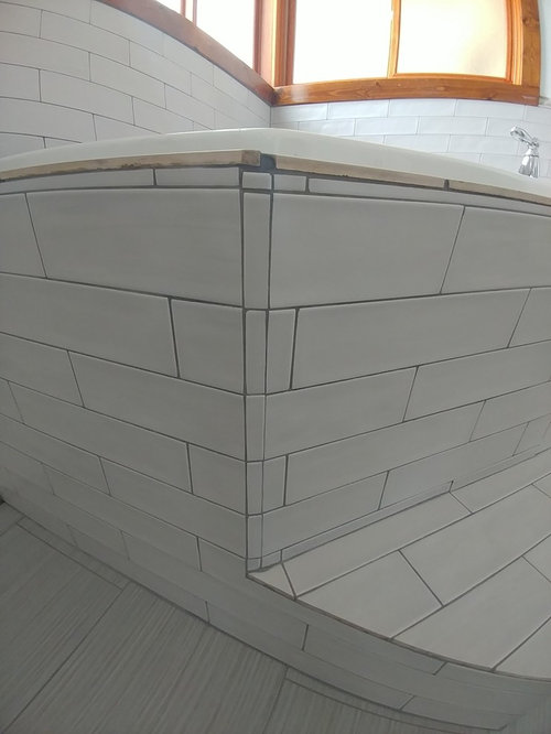 rough finishes on bathroom tile job