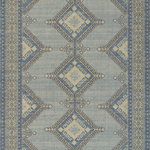 Momeni - Momeni Anatolia Machine Made Traditional Area Rug Blue 5'3" X 7'6" - The pastel color palette of the Anatolia Collection presents the softer side of tribal style. Subdued shades of pink, baby blue and brown fill the field and ornamental rug borders with classical medallions and vine and dot motifs. Crafted in an innovative combination of natural wool and nylon threads, modern machining mimics ancestral weaving techniques to create a series of chic floor coverings that are superior in beauty and performance.