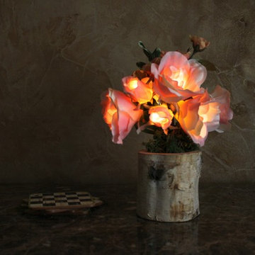 Radiant Roses - Pink/Peach in Natural Light Mango Vase