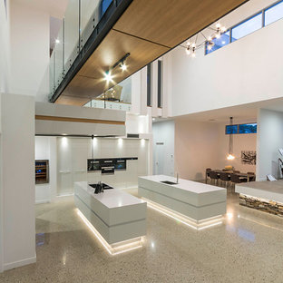 Huge contemporary kitchen pantry appliance - Kitchen pantry - huge contemporary u-shaped kitchen pantry idea in Gold Coast - Tweed with two islands