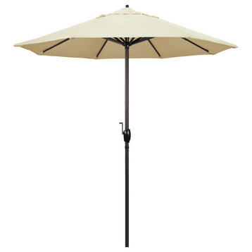 7.5' Bronze Auto-tilt Crank Lift Aluminum Umbrella, Pacifica, Canvas