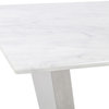Gray and White Marble Brushed Stainless Steel Port End Table