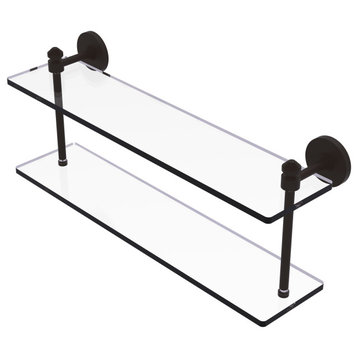 Southbeach 22" Two Tiered Glass Shelf, Oil Rubbed Bronze