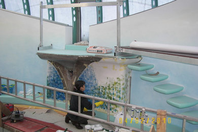 Schwimmbad, Mosaik und Metall Kunst