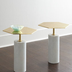 Pheobe Brass-Top Table - Side Tables And End Tables