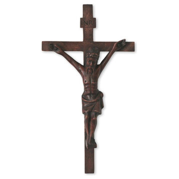 Crucifix Mahogany Wall Sculpture