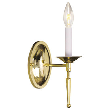 Livex Williamsburgh Wall Sconce, Polished Brass, 10.00, 1