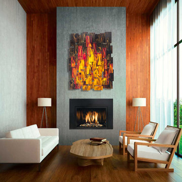 "Inferno" Glass and Metal Wall Sculpture