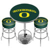University of Oregon Game Room Combo, 2 Bar Stools and Table