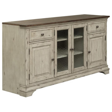 Entertainment TV Stand Traditional White