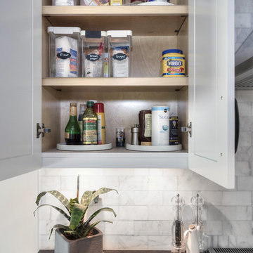 White and Earthy Clutter Free Kitchen