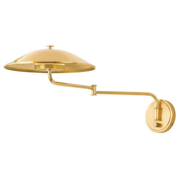 Brockville 10.25" High Aged Brass Plug-In Wall Sconce