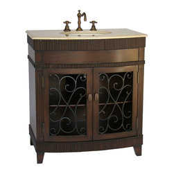 Adelina 32 inch Antique Bathroom Vanity Dark Espresso Finish - Bathroom Vanities And Sink Consoles