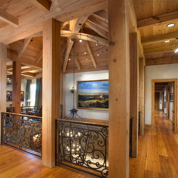 Reclaimed Beam Support Columns and Wood Ceiling