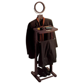 Winsome Wood Valet Stand With Mirror, Open Base