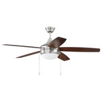 Craftmade Lighting - Craftmade Lighting PHA52BNK5 Phaze - 52" 5 Blade Ceiling Fan with Light Kit - Modern and minimalist, the Phaze 52" features a slPhaze 52" 5 Blade Ce Brushed Polished Nic *UL Approved: YES Energy Star Qualified: n/a ADA Certified: n/a  *Number of Lights: Lamp: 2-*Wattage:9w A19 Medium Base LED bulb(s) *Bulb Included:Yes *Bulb Type:A19 Medium Base LED *Finish Type:Brushed Polished Nickel