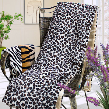 Animal Leopard BrownMicro Mink Throw Blanket 14.5 OZ filling (50 by 70 inches)
