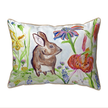 Brown Rabbit Right Large Indoor/Outdoor Pillow 16x20