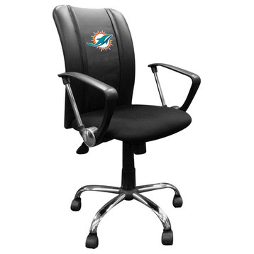 Miami Dolphins Primary Task Chair With Arms Black Mesh Ergonomic