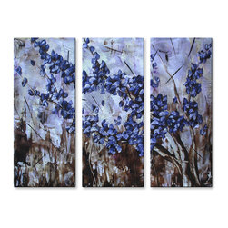 Lavender Explosion 3-Piece Steel Wall Art - Artwork