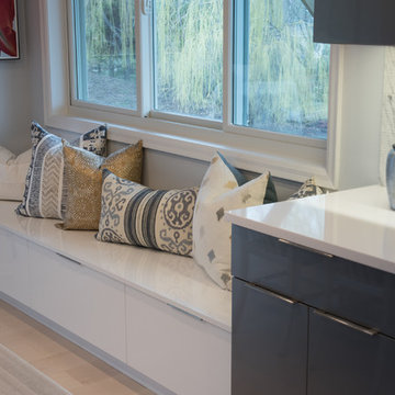 Gray and White Statement Kitchen