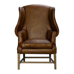 English Leather Wingback Chair - Armchairs And Accent Chairs