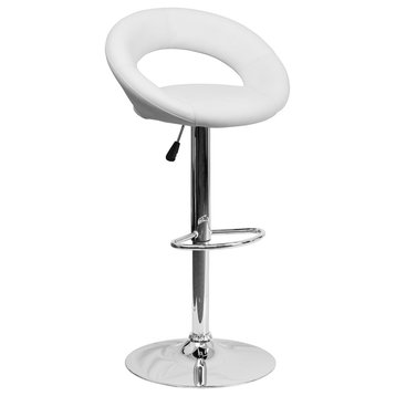 White Contemporary Barstool DS-811-WH-GG